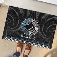 Custom Fiji and New Zealand Rubber Doormat Maori Fern Mix Tapa Tribal Unique LT9 - Polynesian Pride