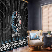 Custom Fiji and New Zealand Window Curtain Maori Fern Mix Tapa Tribal Unique