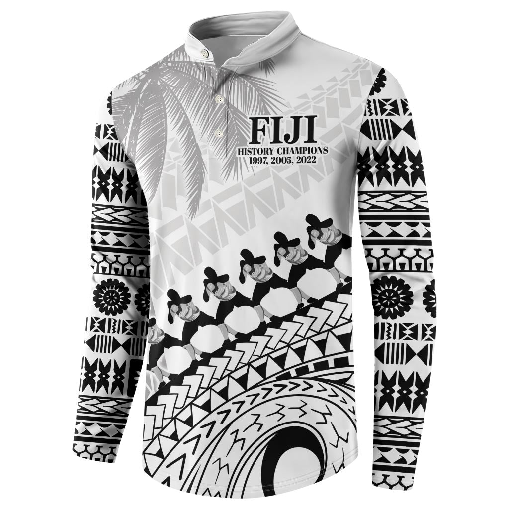 Custom Fiji Rugby Cibi Dance Button Sweatshirt Create History World Cup Sevens LT9 - Polynesian Pride