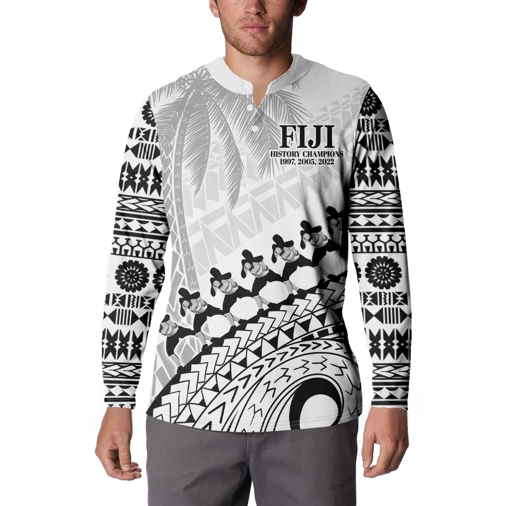 Custom Fiji Rugby Cibi Dance Button Sweatshirt Create History World Cup Sevens LT9 - Polynesian Pride