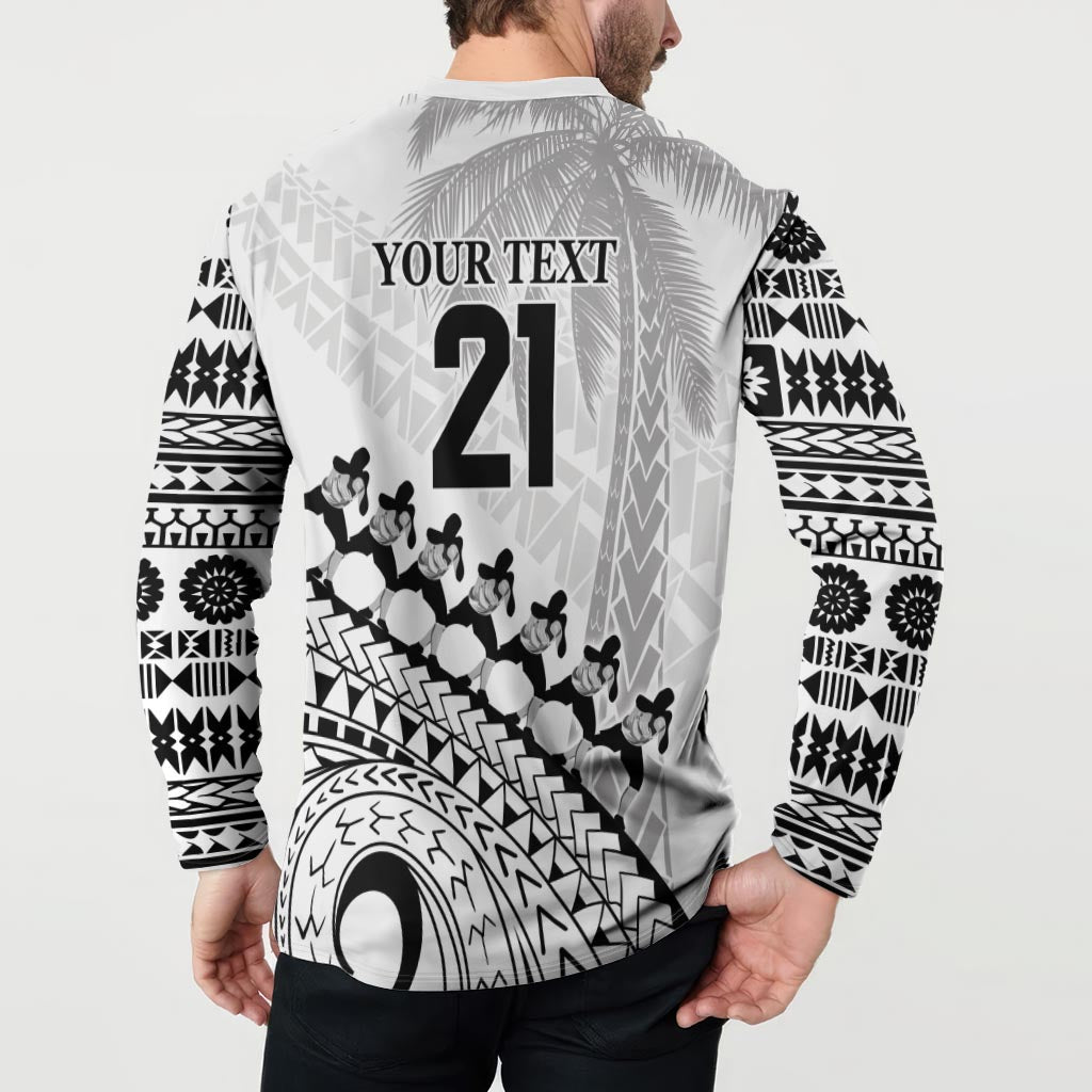 Custom Fiji Rugby Cibi Dance Button Sweatshirt Create History World Cup Sevens LT9 - Polynesian Pride