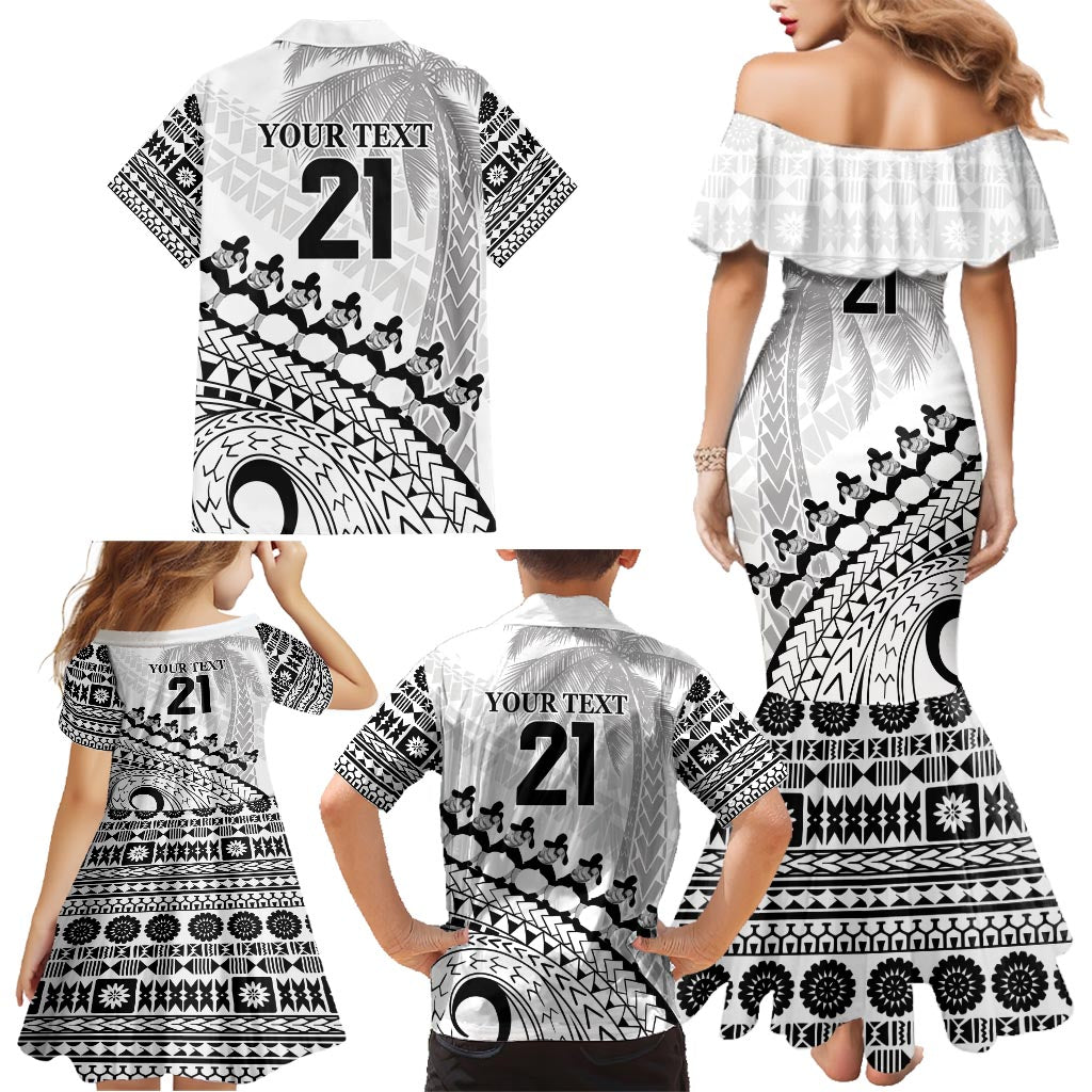 Custom Fiji Rugby Cibi Dance Family Matching Mermaid Dress and Hawaiian Shirt Create History World Cup Sevens LT9 - Polynesian Pride