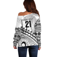 Custom Fiji Rugby Cibi Dance Off Shoulder Sweater Create History World Cup Sevens LT9 - Polynesian Pride