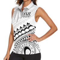Custom Fiji Rugby Cibi Dance Women Sleeveless Polo Shirt Create History World Cup Sevens