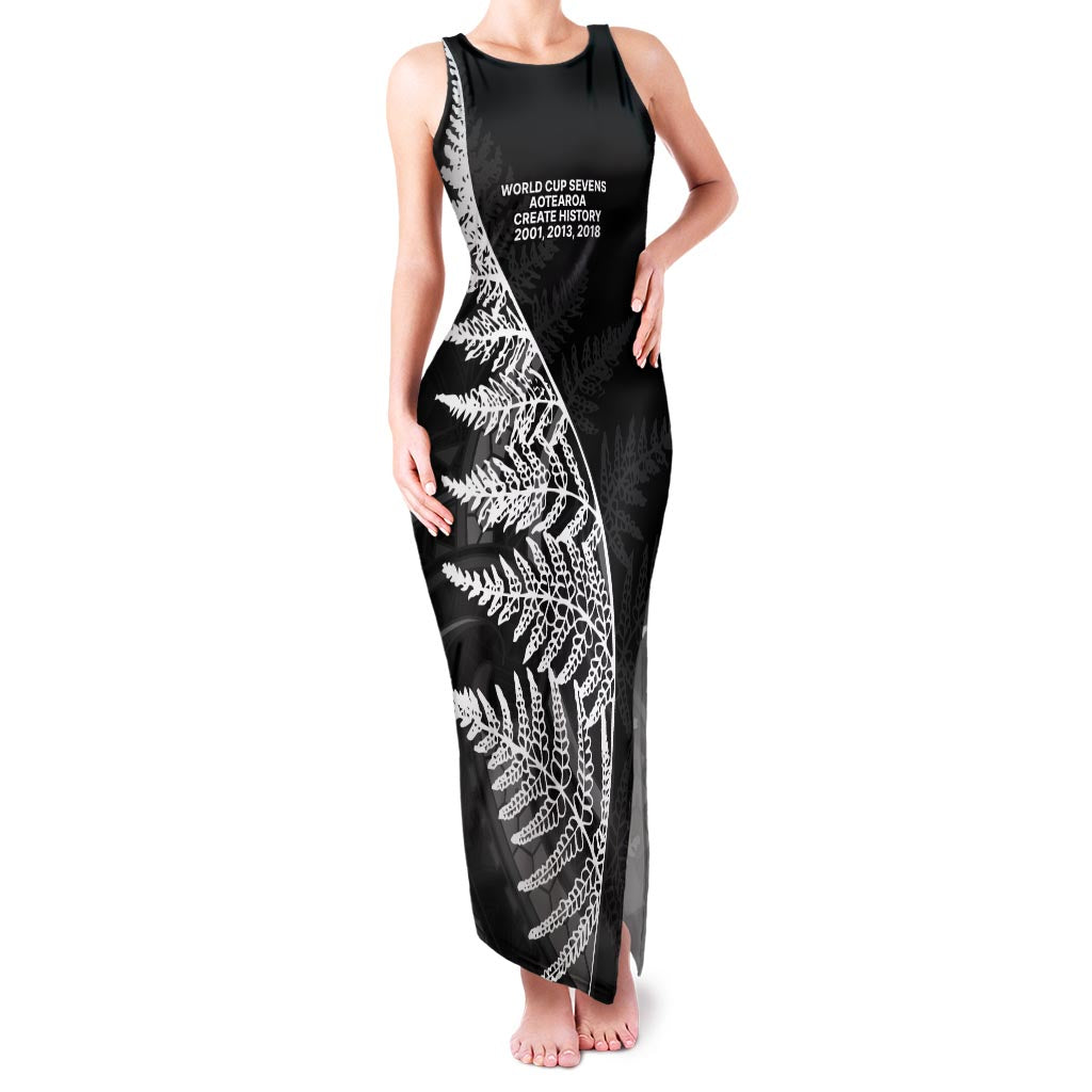 New Zealand Black Fern 7s Family Matching Tank Maxi Dress and Hawaiian Shirt History World Cup Sevens