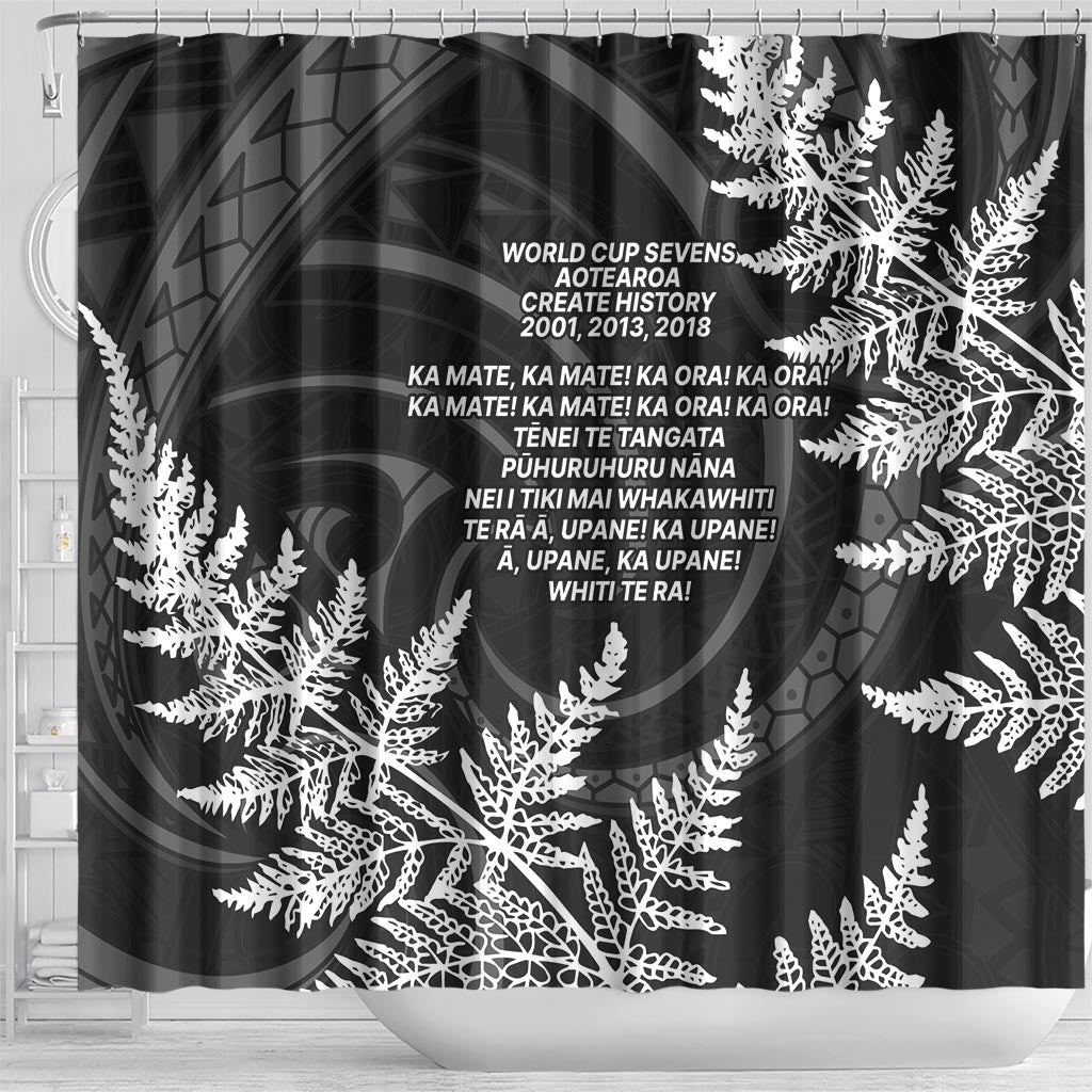 New Zealand Black Fern 7s Shower Curtain History World Cup Sevens