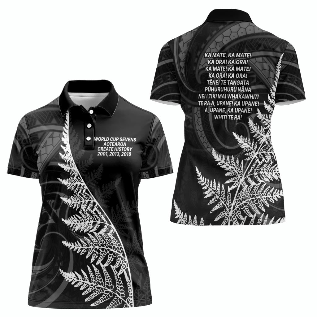 New Zealand Black Fern 7s Women Polo Shirt History World Cup Sevens LT9 - Polynesian Pride