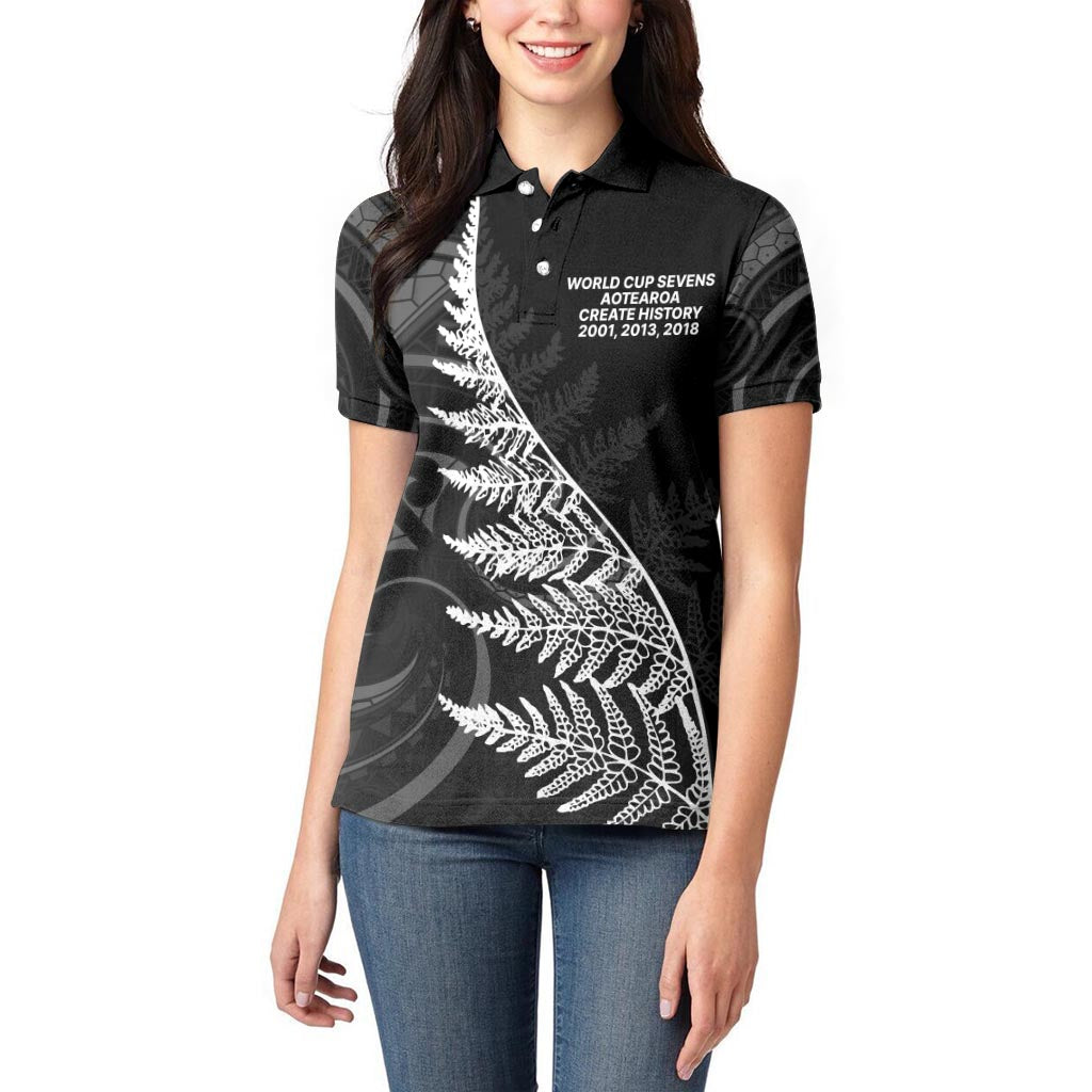 New Zealand Black Fern 7s Women Polo Shirt History World Cup Sevens LT9 - Polynesian Pride