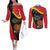 Personalised Papua Niugini Tok Pisin Wik Couples Matching Off The Shoulder Long Sleeve Dress and Long Sleeve Button Shirt