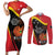 Personalised Papua Niugini Tok Pisin Wik Couples Matching Short Sleeve Bodycon Dress and Long Sleeve Button Shirt