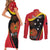 Personalised Papua Niugini Tok Pisin Wik Couples Matching Short Sleeve Bodycon Dress and Long Sleeve Button Shirt