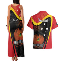 Personalised Papua Niugini Tok Pisin Wik Couples Matching Tank Maxi Dress and Hawaiian Shirt