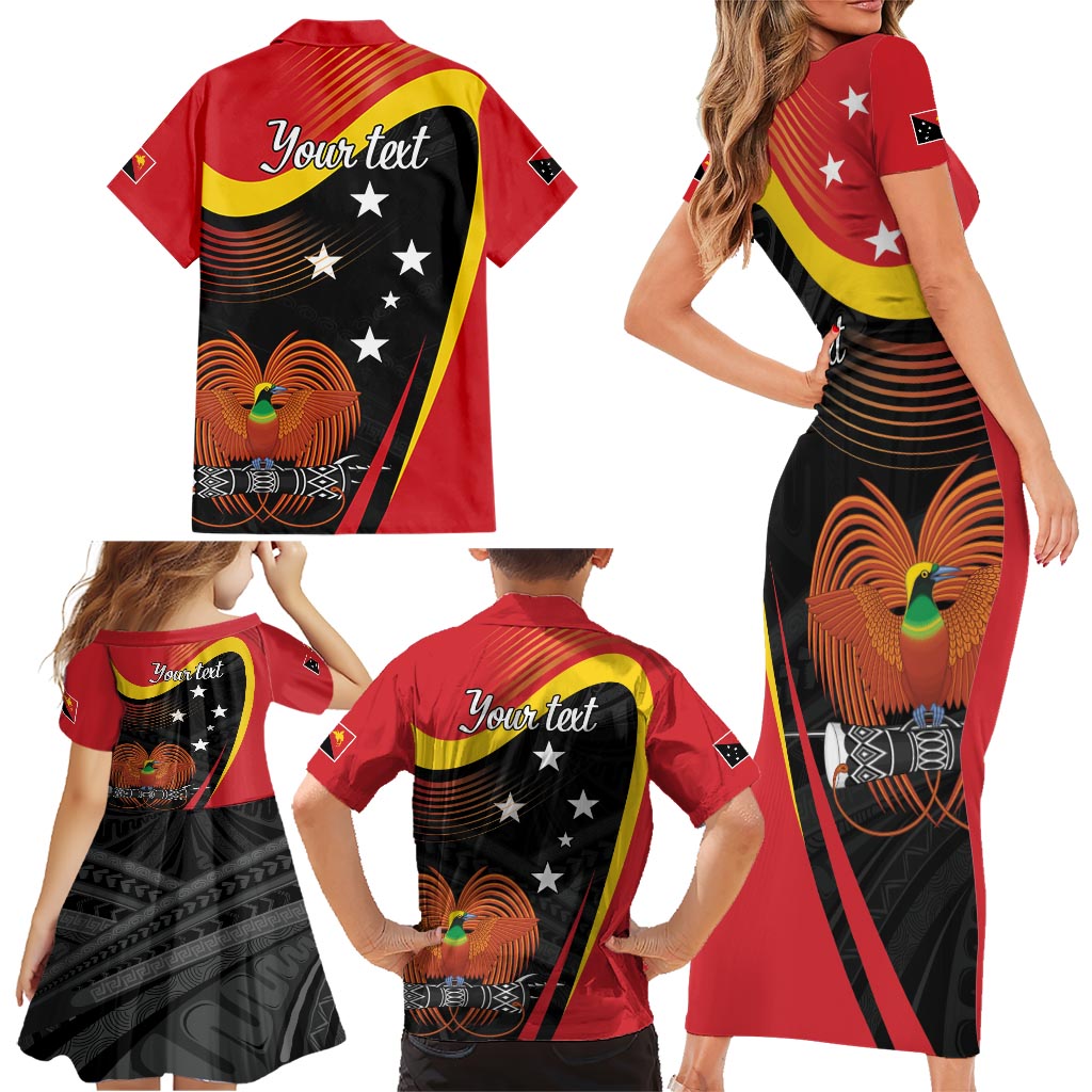 Personalised Papua Niugini Tok Pisin Wik Family Matching Short Sleeve Bodycon Dress and Hawaiian Shirt