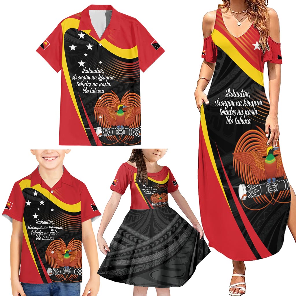 Personalised Papua Niugini Tok Pisin Wik Family Matching Summer Maxi Dress and Hawaiian Shirt LT9 - Polynesian Pride