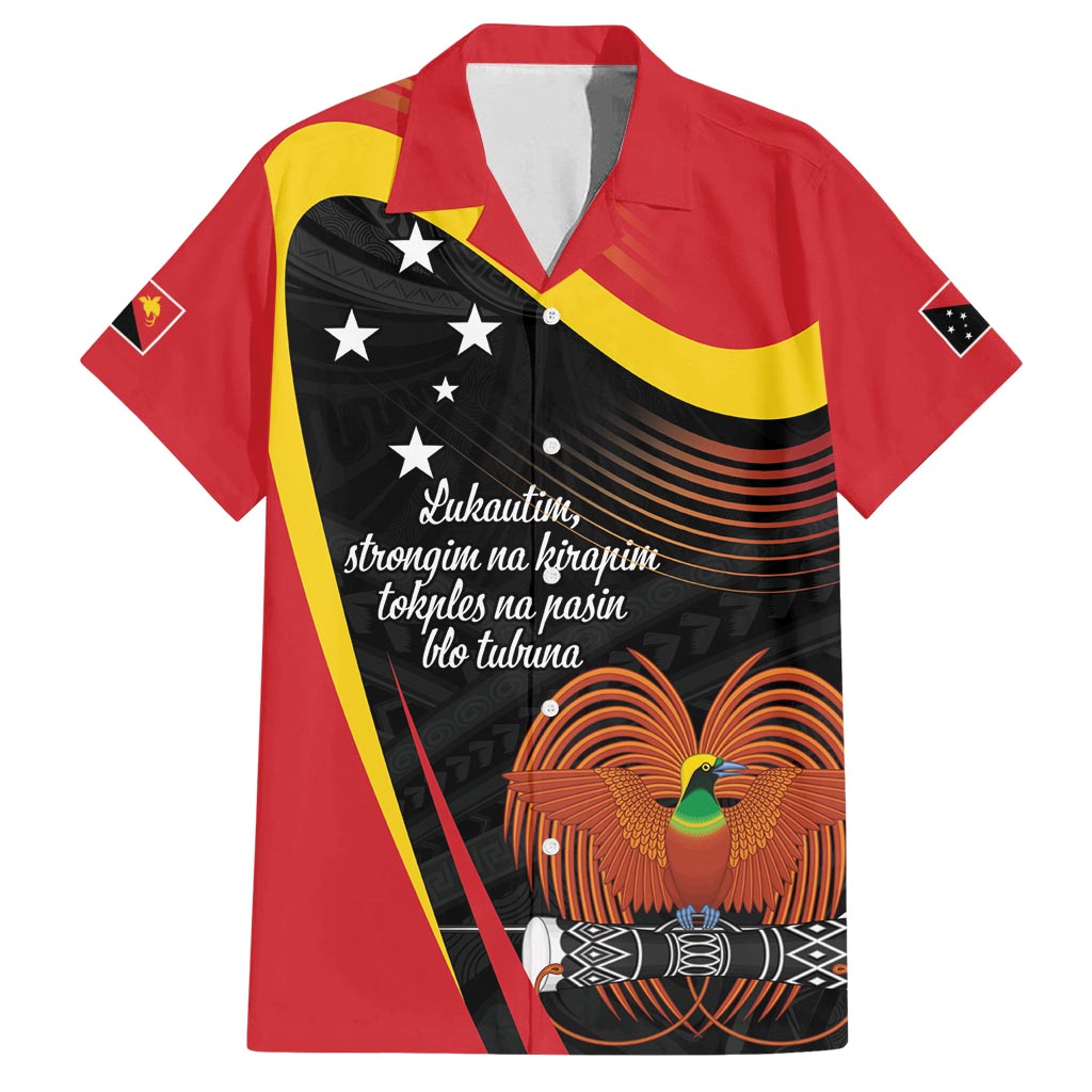 Personalised Papua Niugini Tok Pisin Wik Family Matching Summer Maxi Dress and Hawaiian Shirt LT9 Dad's Shirt - Short Sleeve Red - Polynesian Pride