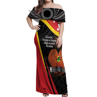 Personalised Papua Niugini Tok Pisin Wik Off Shoulder Maxi Dress