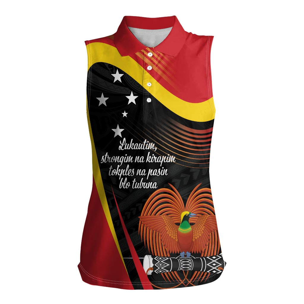 Personalised Papua Niugini Tok Pisin Wik Women Sleeveless Polo Shirt