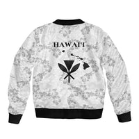 Hawaii Lei Kamehameha Bomber Jacket Ke'oke'o Seamless Pattern Hibiscus Flower