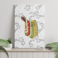 Hawaii Lei Kamehameha Canvas Wall Art Ke'oke'o Seamless Pattern Hibiscus Flower LT9 - Polynesian Pride