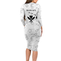 Hawaii Lei Kamehameha Family Matching Long Sleeve Bodycon Dress and Hawaiian Shirt Ke'oke'o Seamless Pattern Hibiscus Flower LT9 - Polynesian Pride