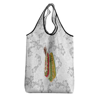 Hawaii Lei Kamehameha Grocery Bag Ke'oke'o Seamless Pattern Hibiscus Flower