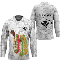 Hawaii Lei Kamehameha Hockey Jersey Ke'oke'o Seamless Pattern Hibiscus Flower