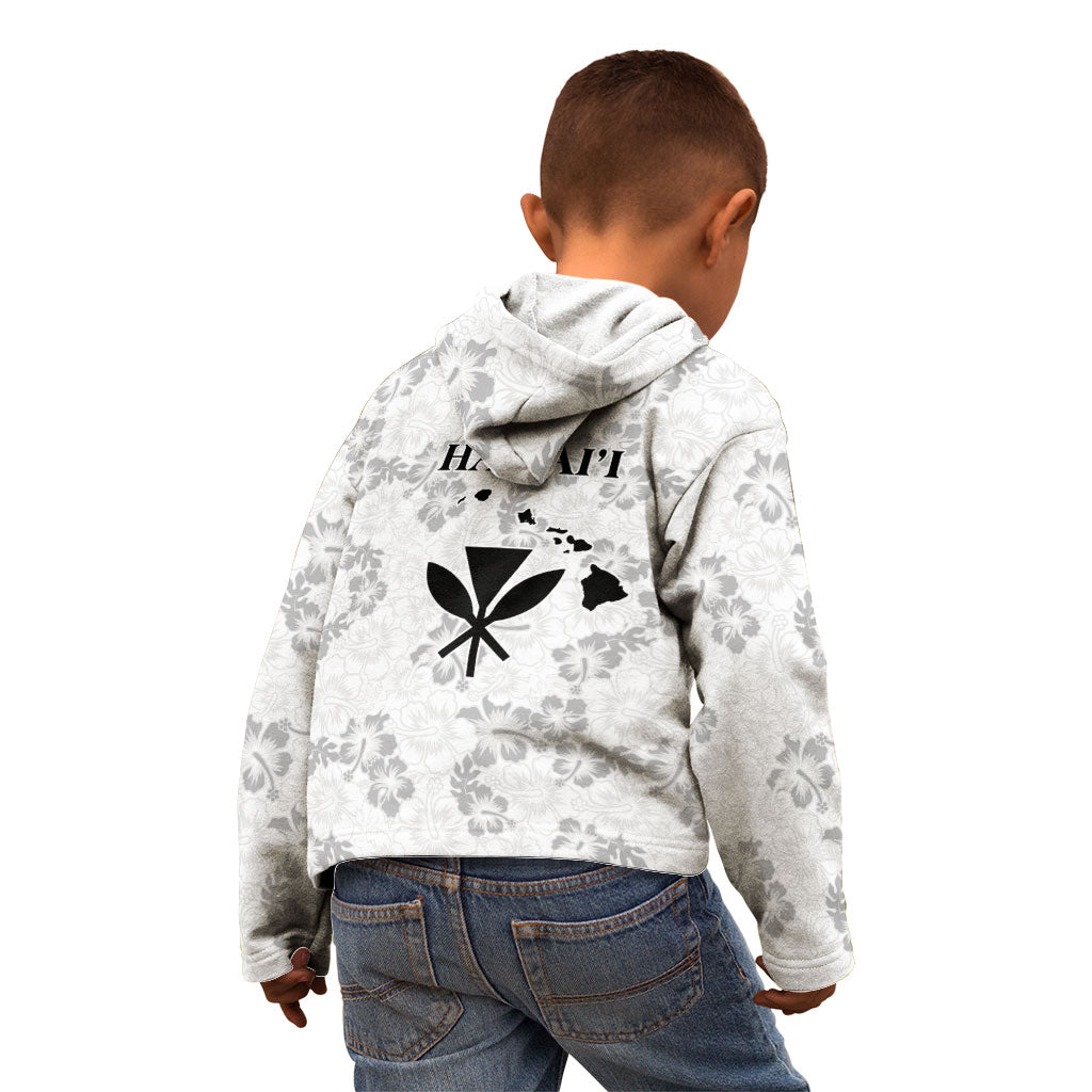 Hawaii Lei Kamehameha Kid Hoodie Ke'oke'o Seamless Pattern Hibiscus Flower LT9 - Polynesian Pride