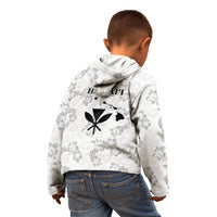 Hawaii Lei Kamehameha Kid Hoodie Ke'oke'o Seamless Pattern Hibiscus Flower LT9 - Polynesian Pride