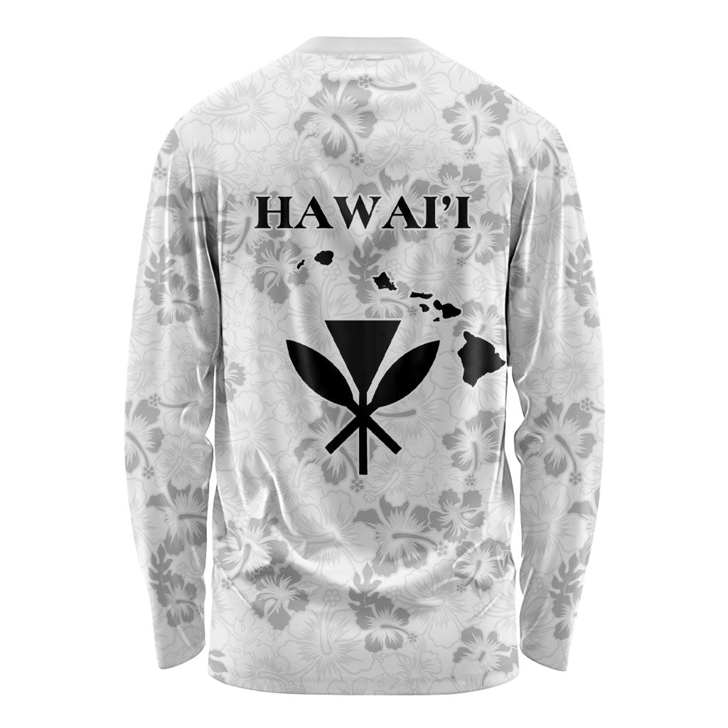 Hawaii Lei Kamehameha Long Sleeve Shirt Ke'oke'o Seamless Pattern Hibiscus Flower LT9 - Polynesian Pride