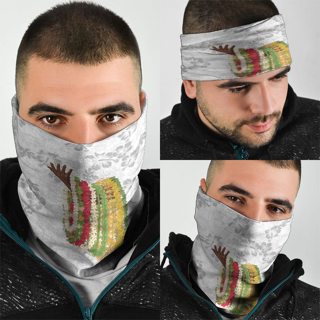 Hawaii Lei Kamehameha Neck Gaiter Ke'oke'o Seamless Pattern Hibiscus Flower LT9 - Polynesian Pride