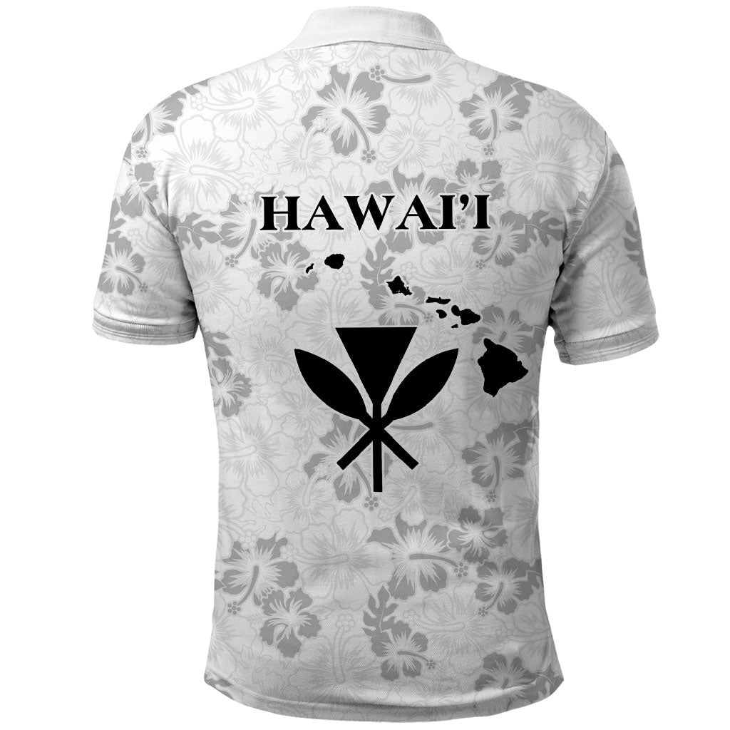 Hawaii Lei Kamehameha Polo Shirt Ke'oke'o Seamless Pattern Hibiscus Flower