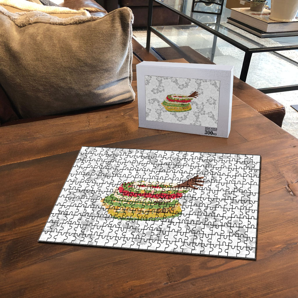 Hawaii Lei Kamehameha Puzzle Ke'oke'o Seamless Pattern Hibiscus Flower