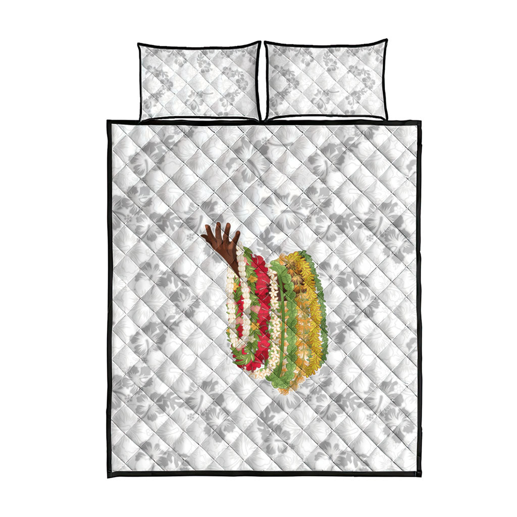 Hawaii Lei Kamehameha Quilt Bed Set Ke'oke'o Seamless Pattern Hibiscus Flower LT9 - Polynesian Pride