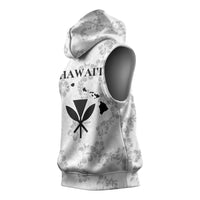 Hawaii Lei Kamehameha Sleeveless Hoodie Ke'oke'o Seamless Pattern Hibiscus Flower
