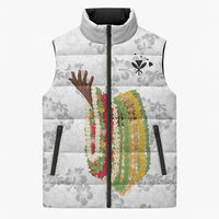 Hawaii Lei Kamehameha Sleeveless Puffer Jacket Ke'oke'o Seamless Pattern Hibiscus Flower