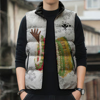 Hawaii Lei Kamehameha Sleeveless Puffer Jacket Ke'oke'o Seamless Pattern Hibiscus Flower