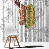 Hawaii Lei Kamehameha Window Curtain Ke'oke'o Seamless Pattern Hibiscus Flower