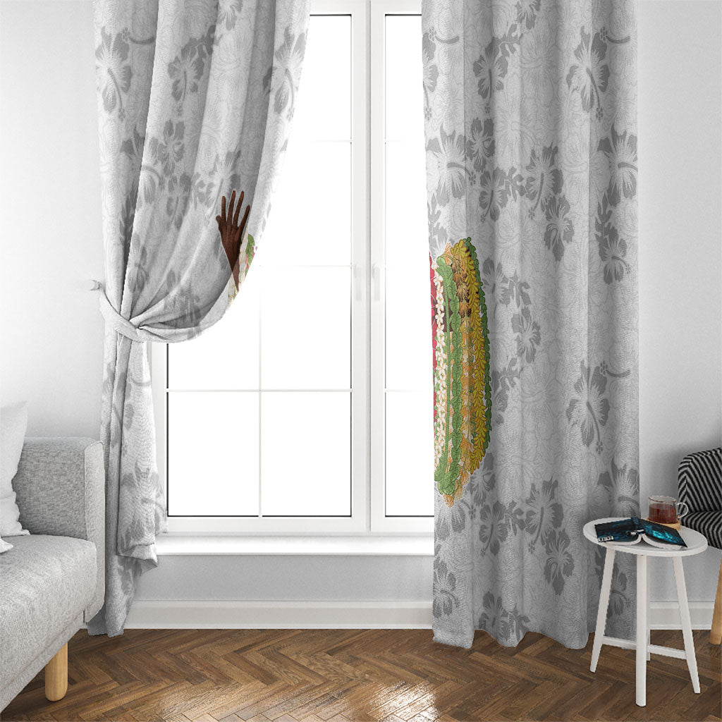 Hawaii Lei Kamehameha Window Curtain Ke'oke'o Seamless Pattern Hibiscus Flower