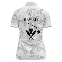 Hawaii Lei Kamehameha Women Polo Shirt Ke'oke'o Seamless Pattern Hibiscus Flower