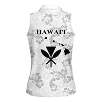 Hawaii Lei Kamehameha Women Sleeveless Polo Shirt Ke'oke'o Seamless Pattern Hibiscus Flower