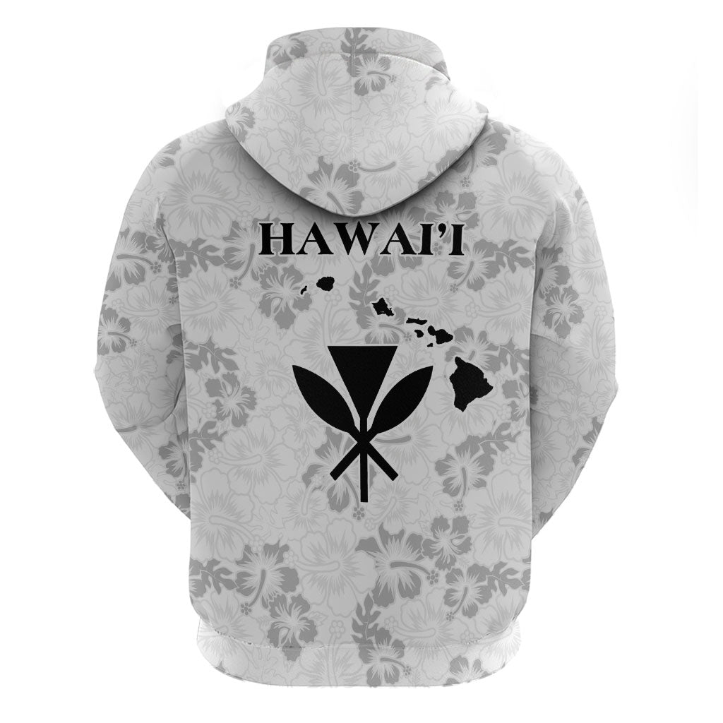 Hawaii Lei Kamehameha Zip Hoodie Ke'oke'o Seamless Pattern Hibiscus Flower