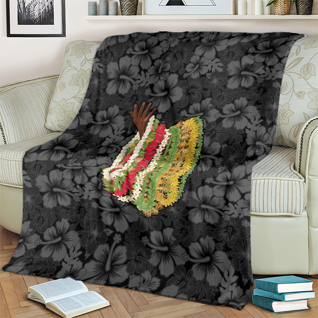 Hawaii Lei Kamehameha Blanket Ele'ele Seamless Pattern Hibiscus Flower