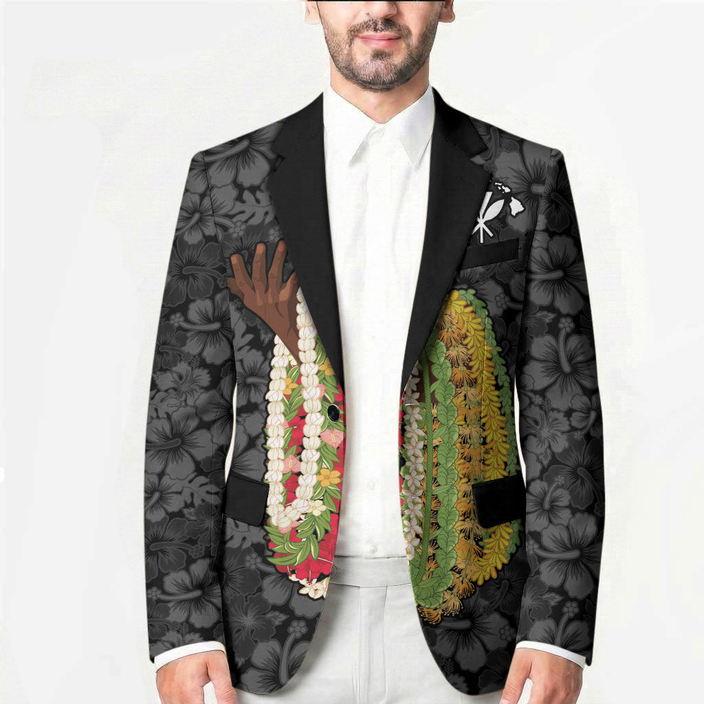 Hawaii Lei Kamehameha Blazer Ele'ele Seamless Pattern Hibiscus Flower