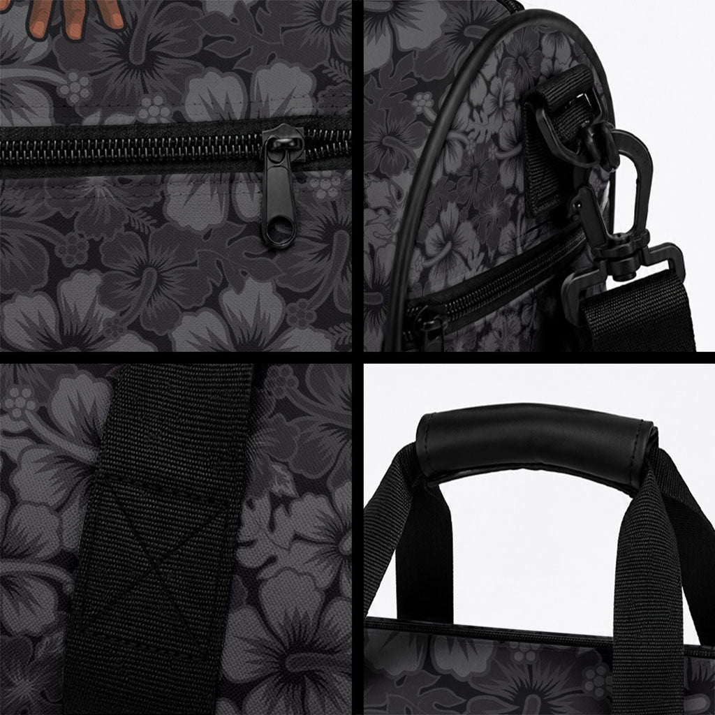 Hawaii Lei Kamehameha Duffle Bag Ele'ele Seamless Pattern Hibiscus Flower LT9 - Polynesian Pride