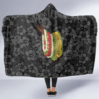 Hawaii Lei Kamehameha Hooded Blanket Ele'ele Seamless Pattern Hibiscus Flower