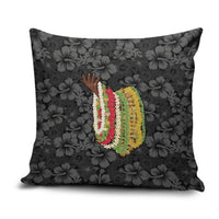 Hawaii Lei Kamehameha Pillow Cover Ele'ele Seamless Pattern Hibiscus Flower LT9 Black - Polynesian Pride