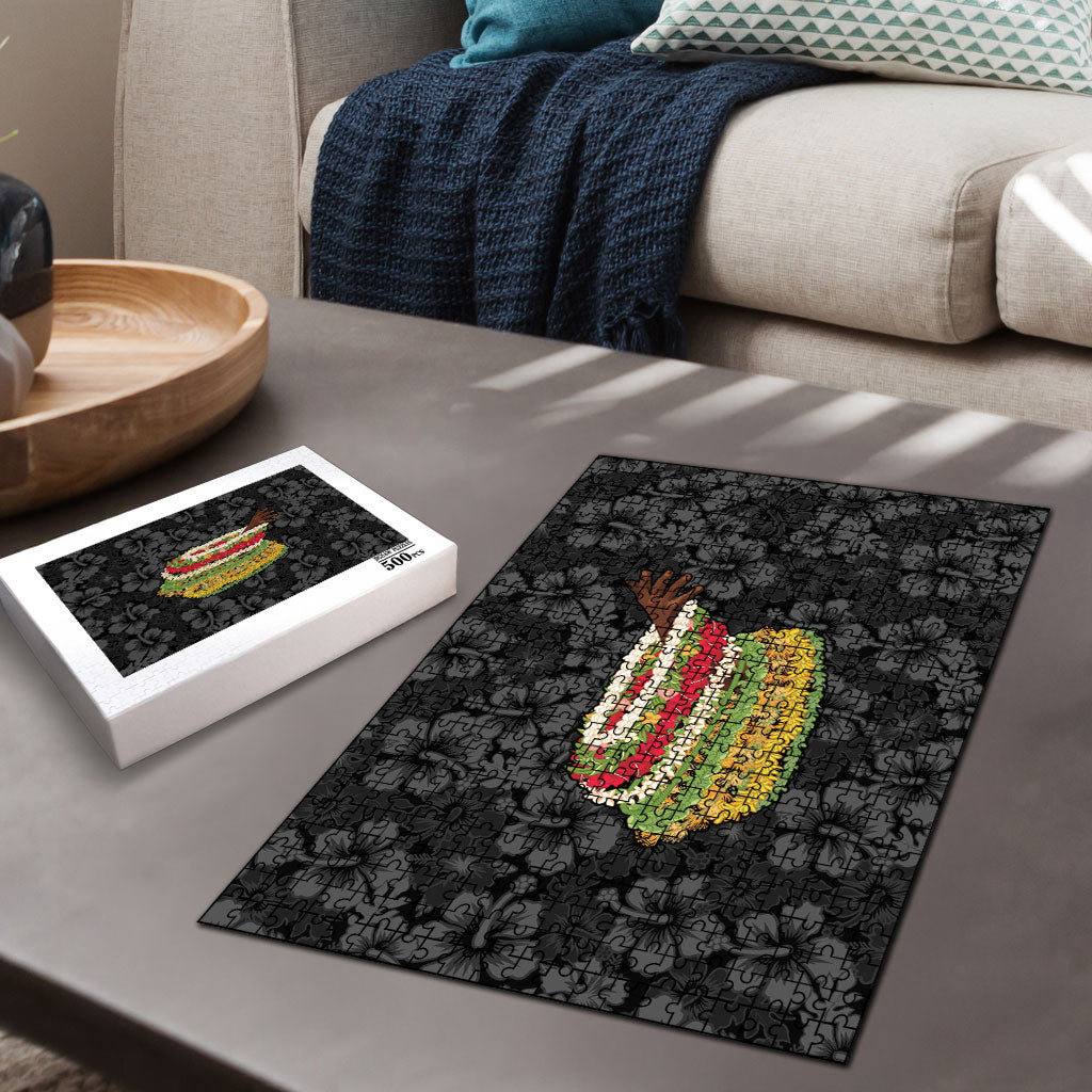 Hawaii Lei Kamehameha Puzzle Ele'ele Seamless Pattern Hibiscus Flower