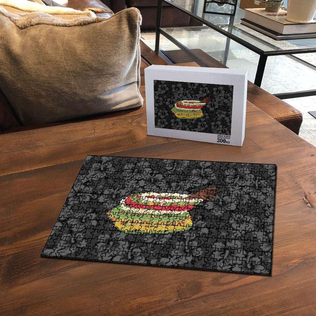Hawaii Lei Kamehameha Puzzle Ele'ele Seamless Pattern Hibiscus Flower