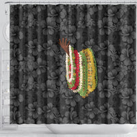 Hawaii Lei Kamehameha Shower Curtain Ele'ele Seamless Pattern Hibiscus Flower