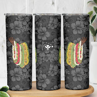 Hawaii Lei Kamehameha Skinny Tumbler Ele'ele Seamless Pattern Hibiscus Flower